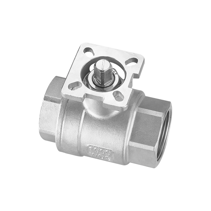 Válvula de bola con plataforma de acero inoxidable 304/316 de 2 piezas/PC con almohadilla de montaje